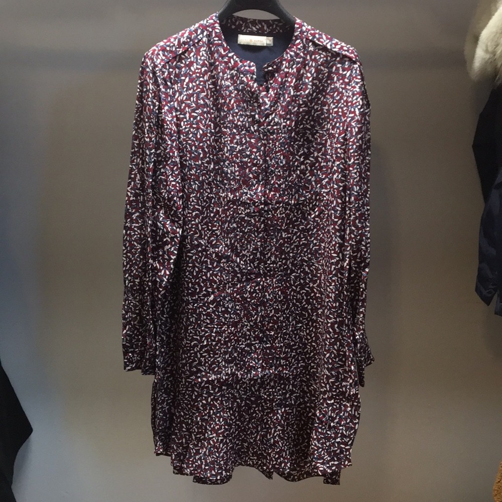 Tory Burch Silk Floral Flounce Dress Sz 10